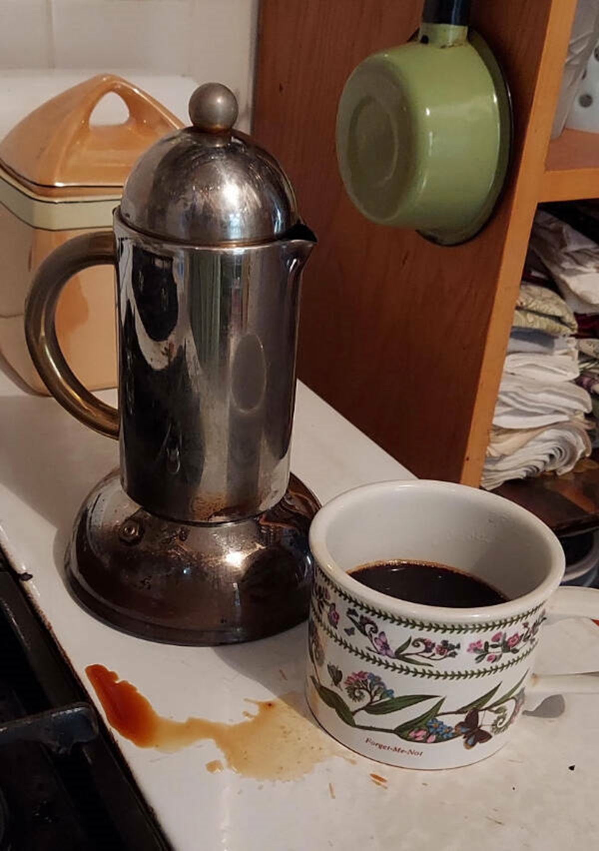 “My high-end, stylish coffeepot with the too-short spout.”