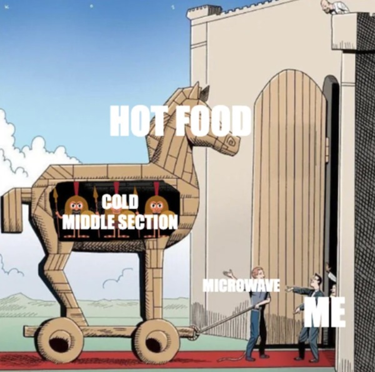 trojan horse physics - Hot Food Cold Middle Section Microwave Me