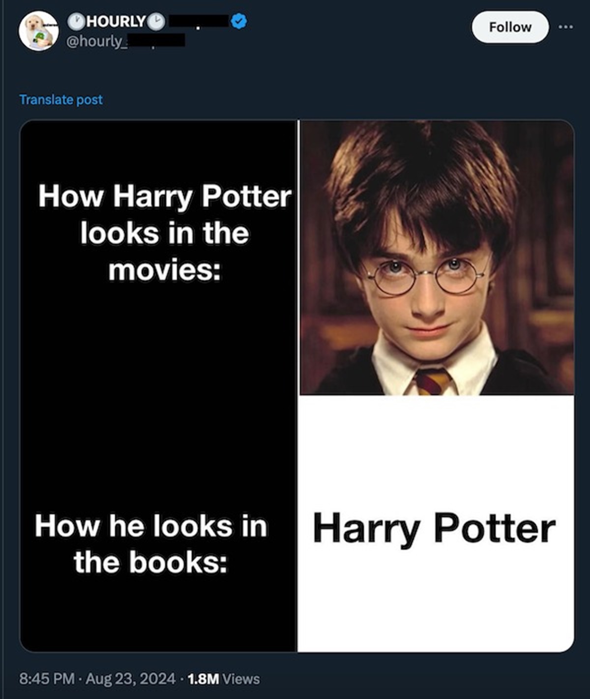 harry potter looks like in the books - Hourly Translate post How Harry Potter looks in the movies How he looks in Harry Potter the books 1.8M Views