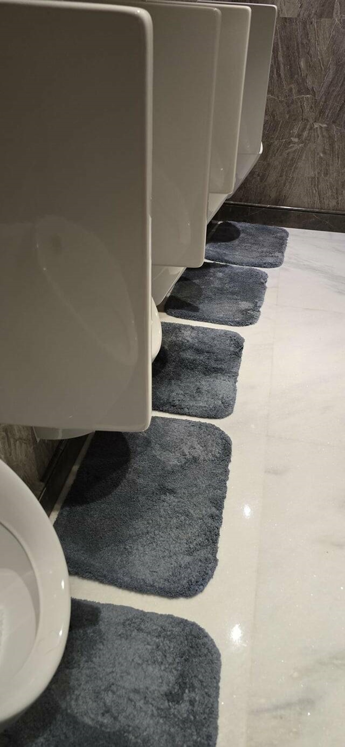 "The urinals in our hotel in Delhi have little rugs under them."