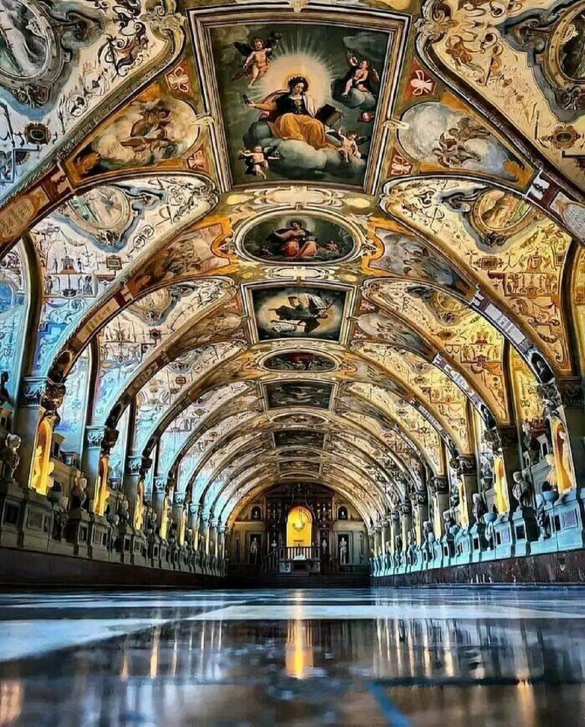 "The Munich Residenz, The Former Royal Palace Of The Bavarian Monarchs, Houses The Magnificent Hall Of Antiquities (Antiquarium), Built In 1568"