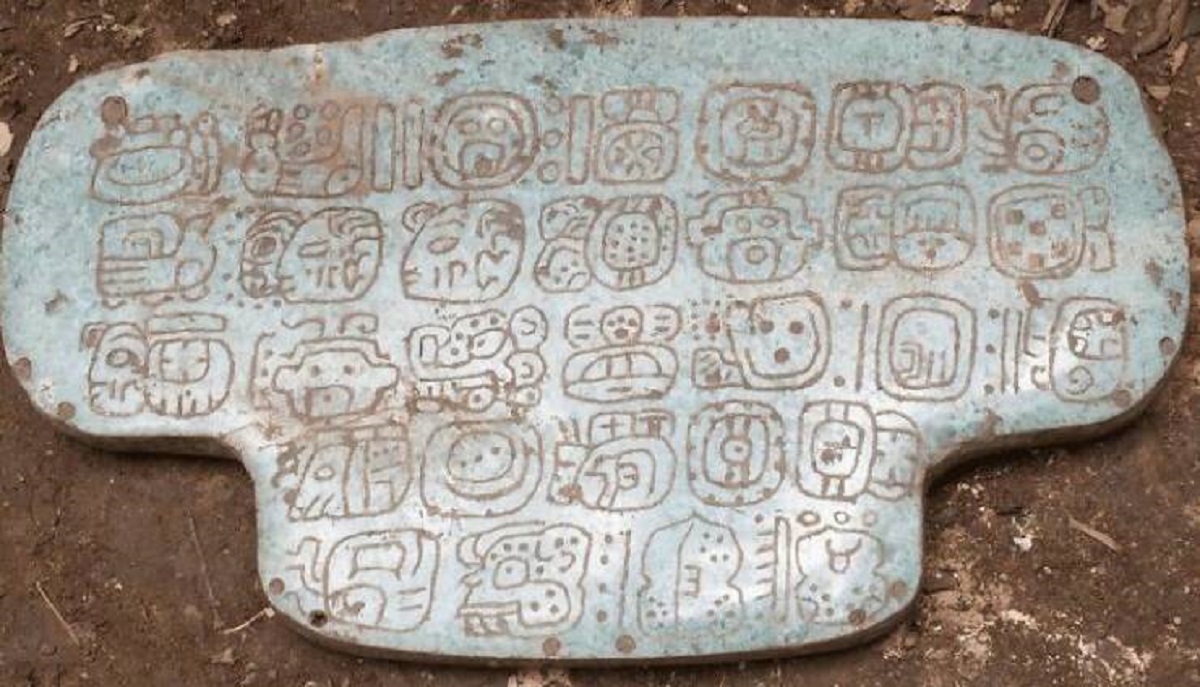 "A Large T-Shaped Pendant Was Discovered At The Maya Archaeological Site Of Nim Li Punit In Southern Belize. What Makes The Jade Pendant Remarkable Is The Fact That It Is Inscribed With A Historical Text Consisting Of 30 Hieroglyphs"