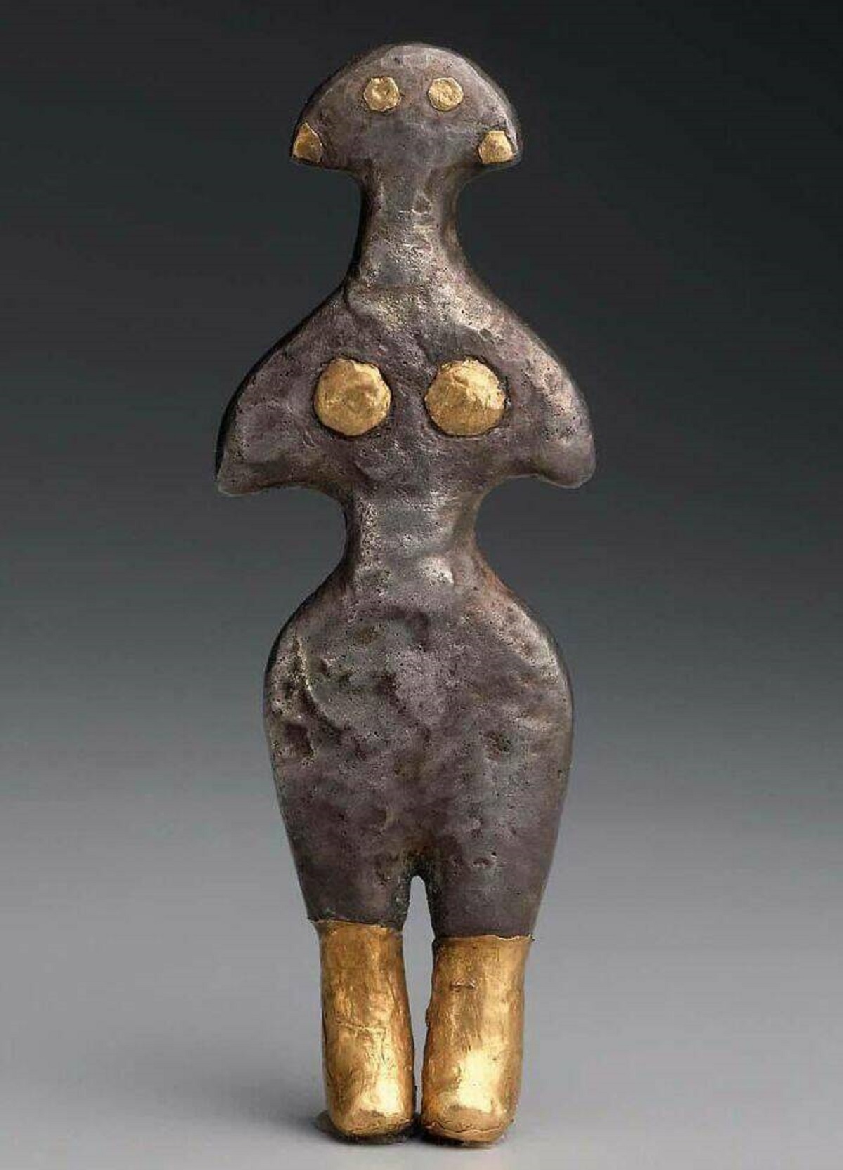 "Silver Goddess Figurine With Gold Highlights. Alacahöyük, Çorum Province, Türkiye, 2500-2300 Bce"