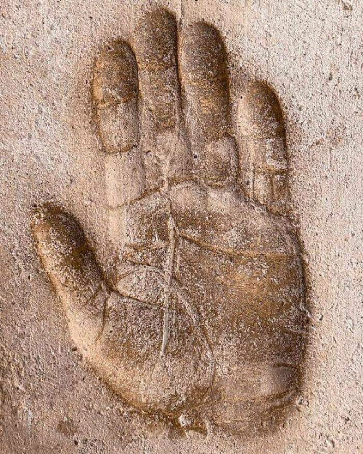 "A Roman Brick From Cherchell, Algeria With A 2000-Year-Old Imprint Of A Human Hand"