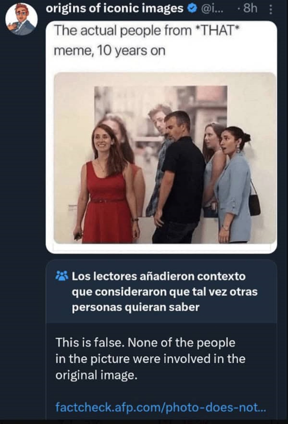 distracted boyfriend reunion - origins of iconic images ... 8h 8h The actual people from That meme, 10 years on Los lectores aadieron contexto que consideraron que tal vez otras personas quieran saber This is false. None of the people in the picture were 