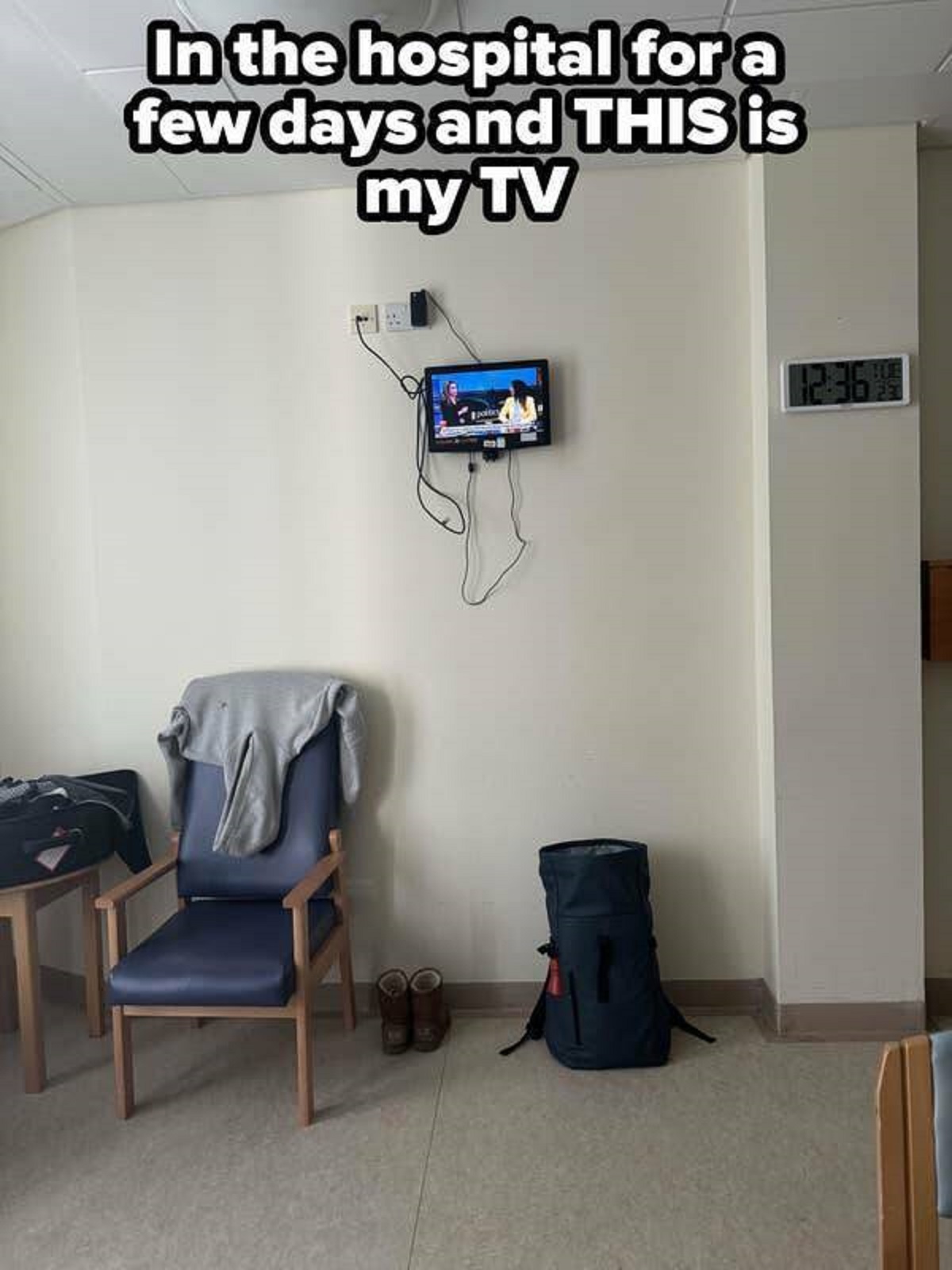 club chair - In the hospital for a few days and This is my Tv poitey