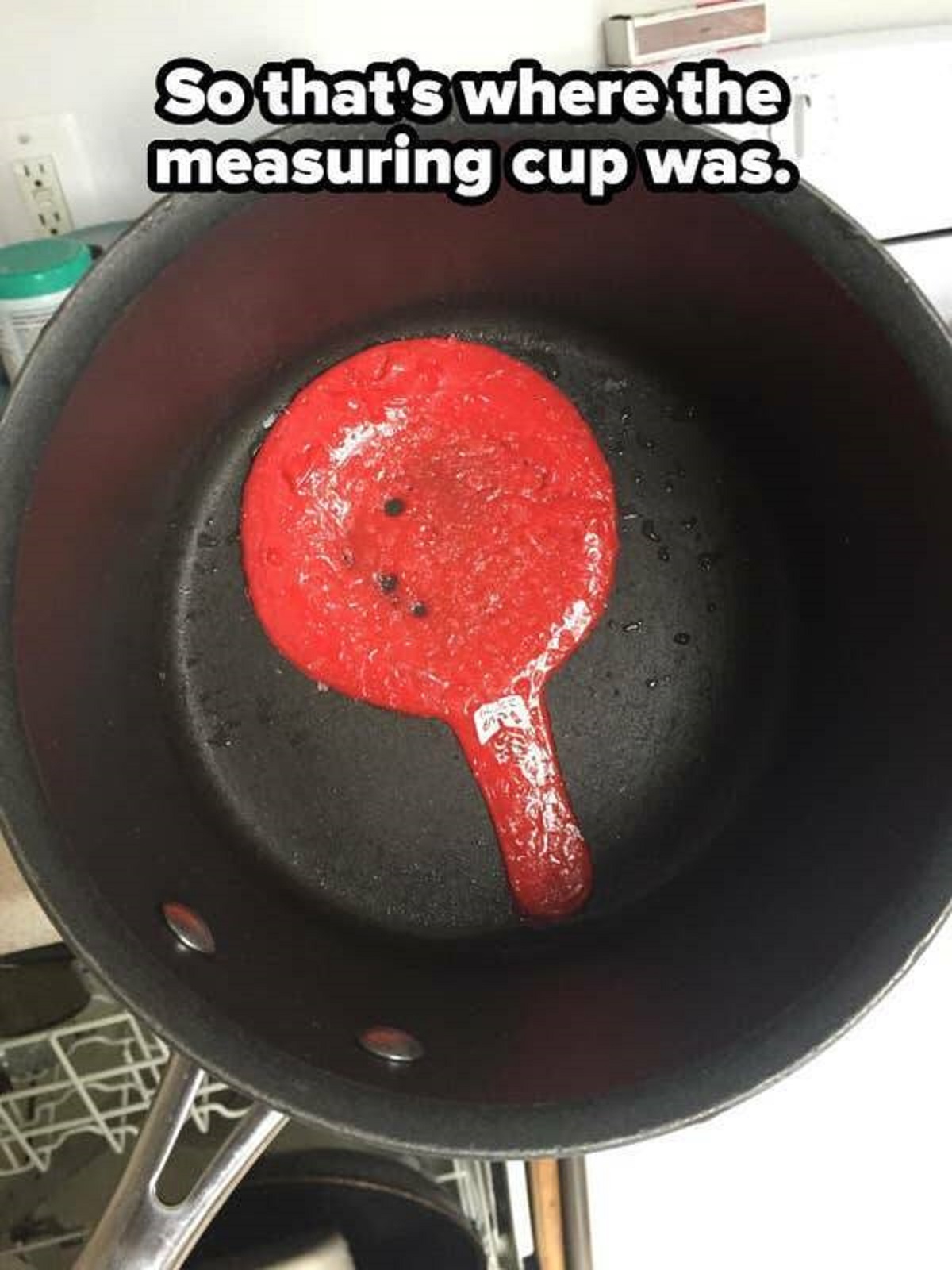 Spatula - So that's where the measuring cup was.