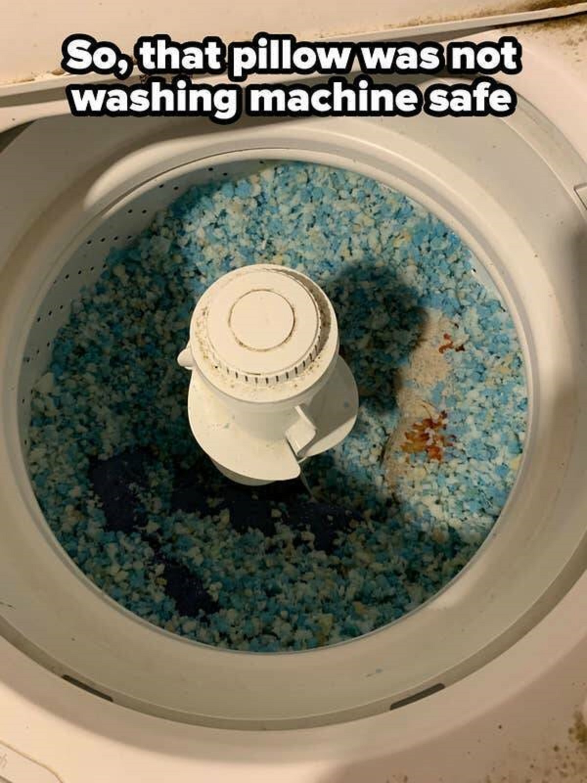 bathroom - So, that pillow was not washing machine safe