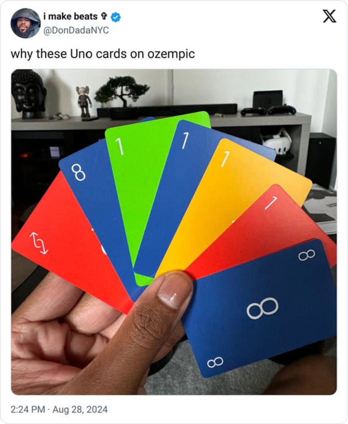 triangle - i make beats why these Uno cards on ozempic X G 8 1 1 1 8 8 8