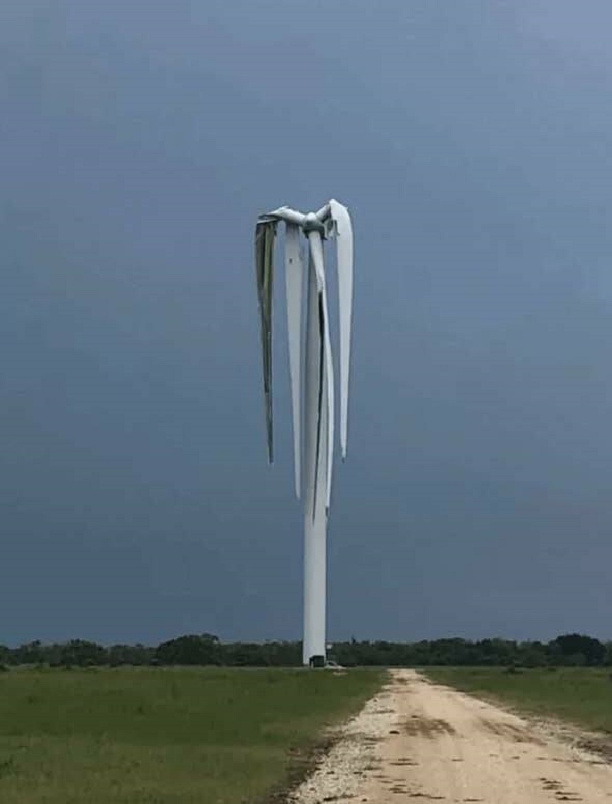 This wind turbine that looks like it just completely gave up: