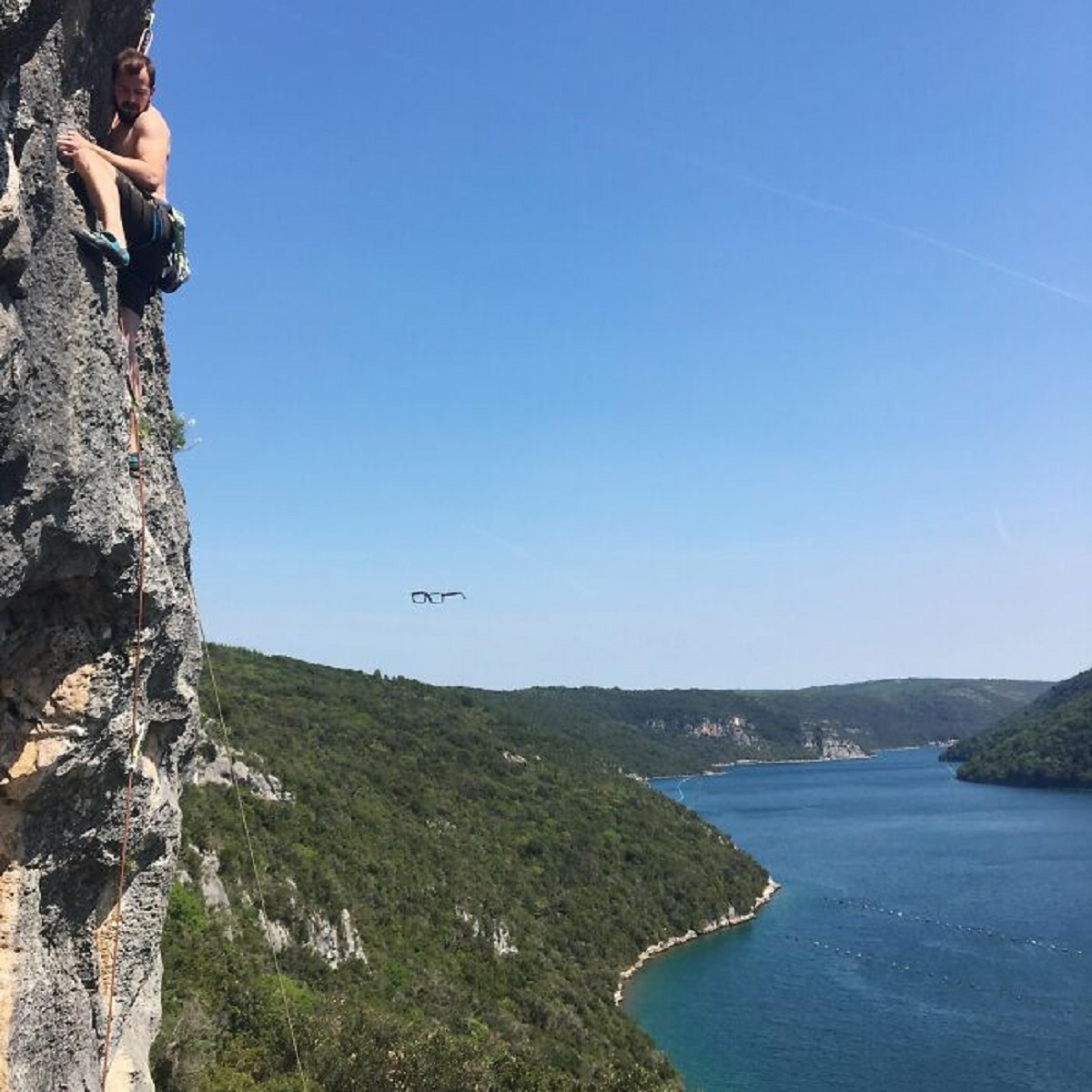 Glasses Falling While Mountain Climbing, Getting Clicked At The Exact Moment