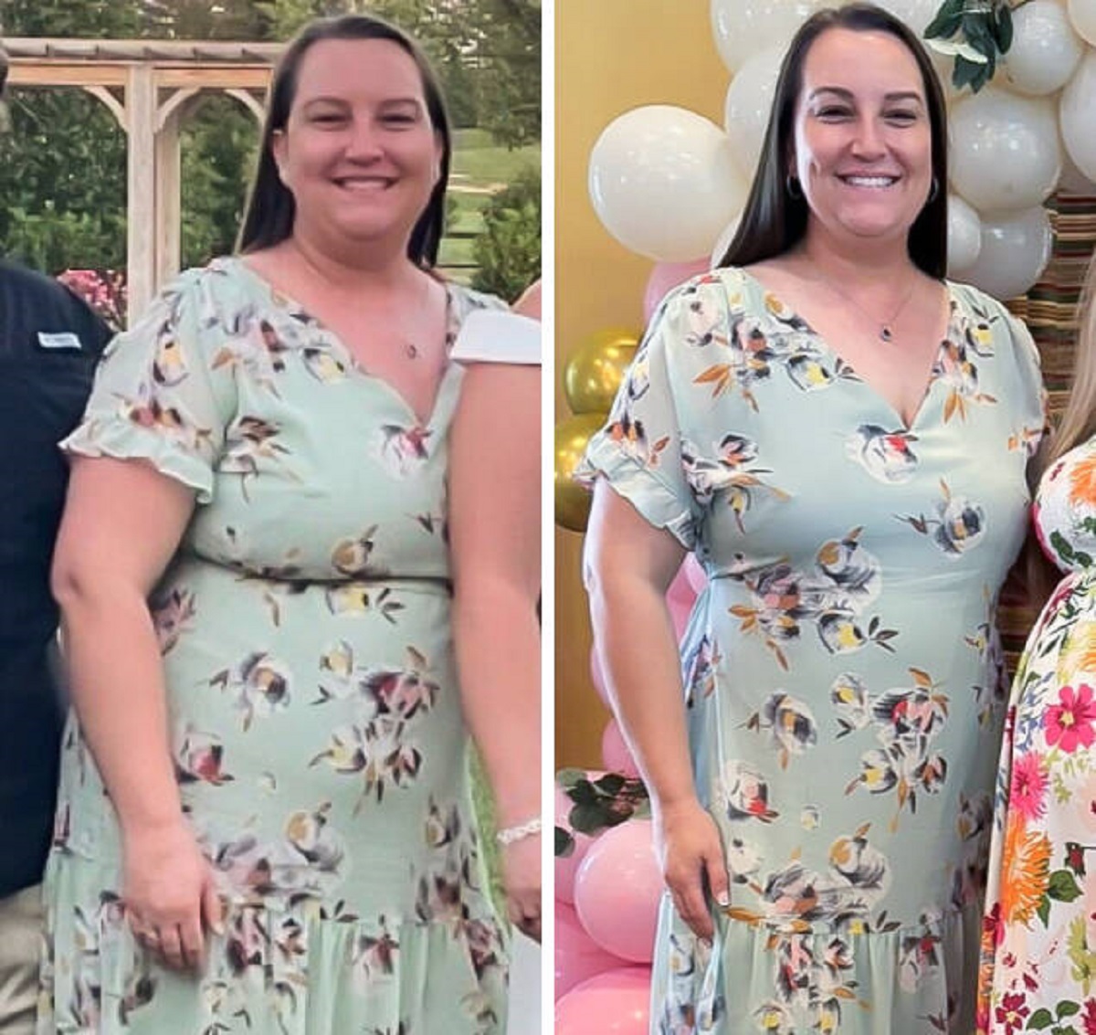 “Same dress, 2 years difference”