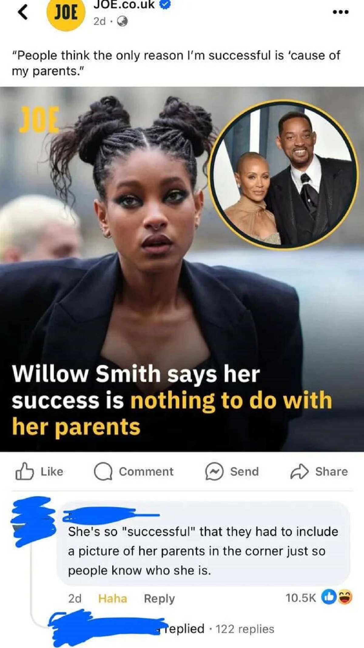 willow smith claims her success has nothing -