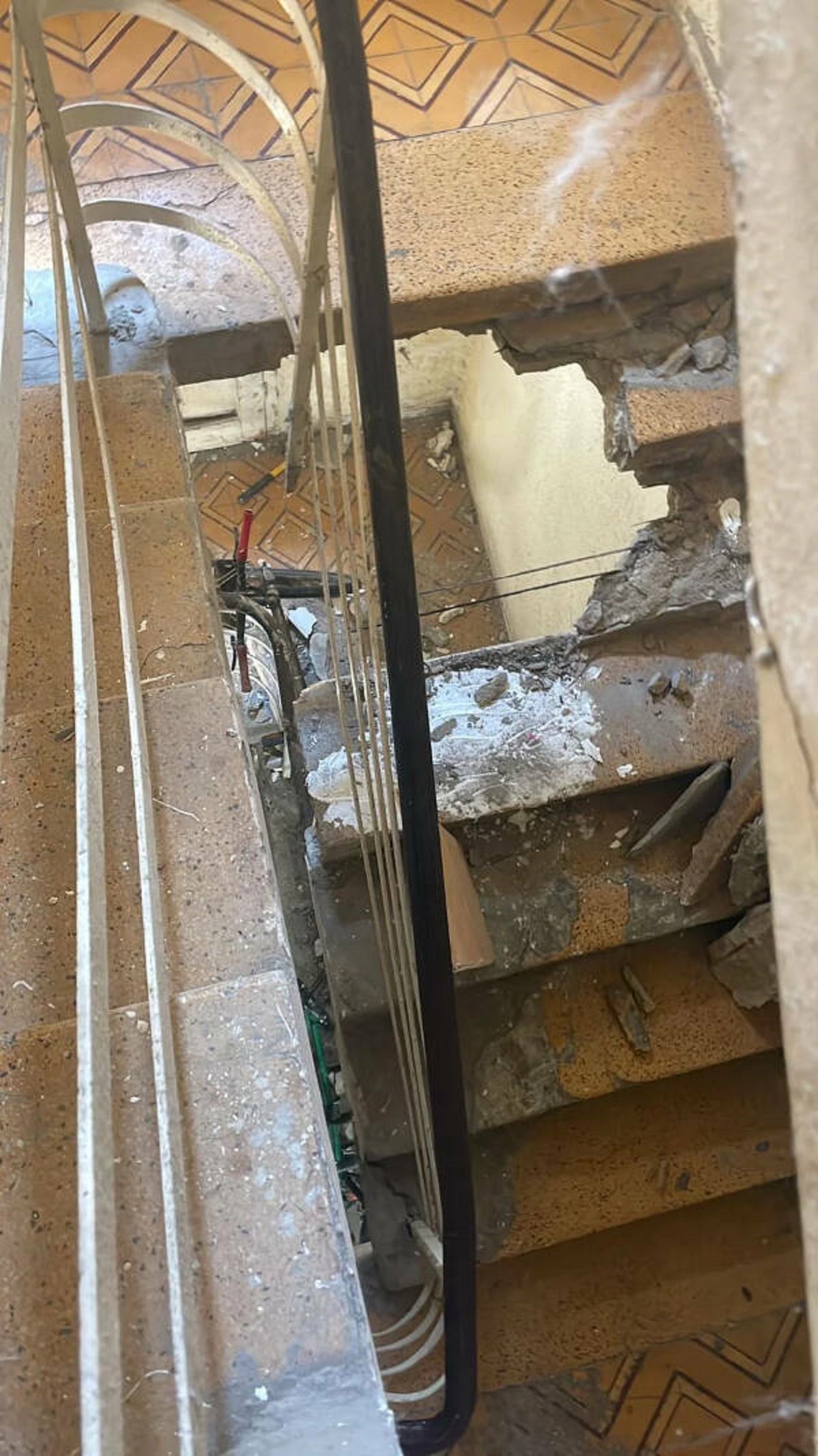 “Staircase in my friend’s apartment block just collapsed.”