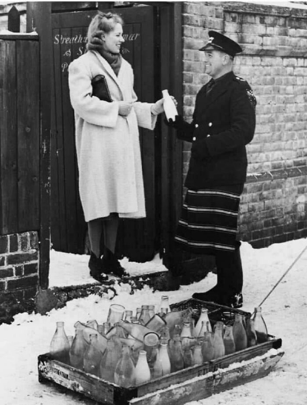 Milkman Dropping Off And Picking Up Milk, 1939