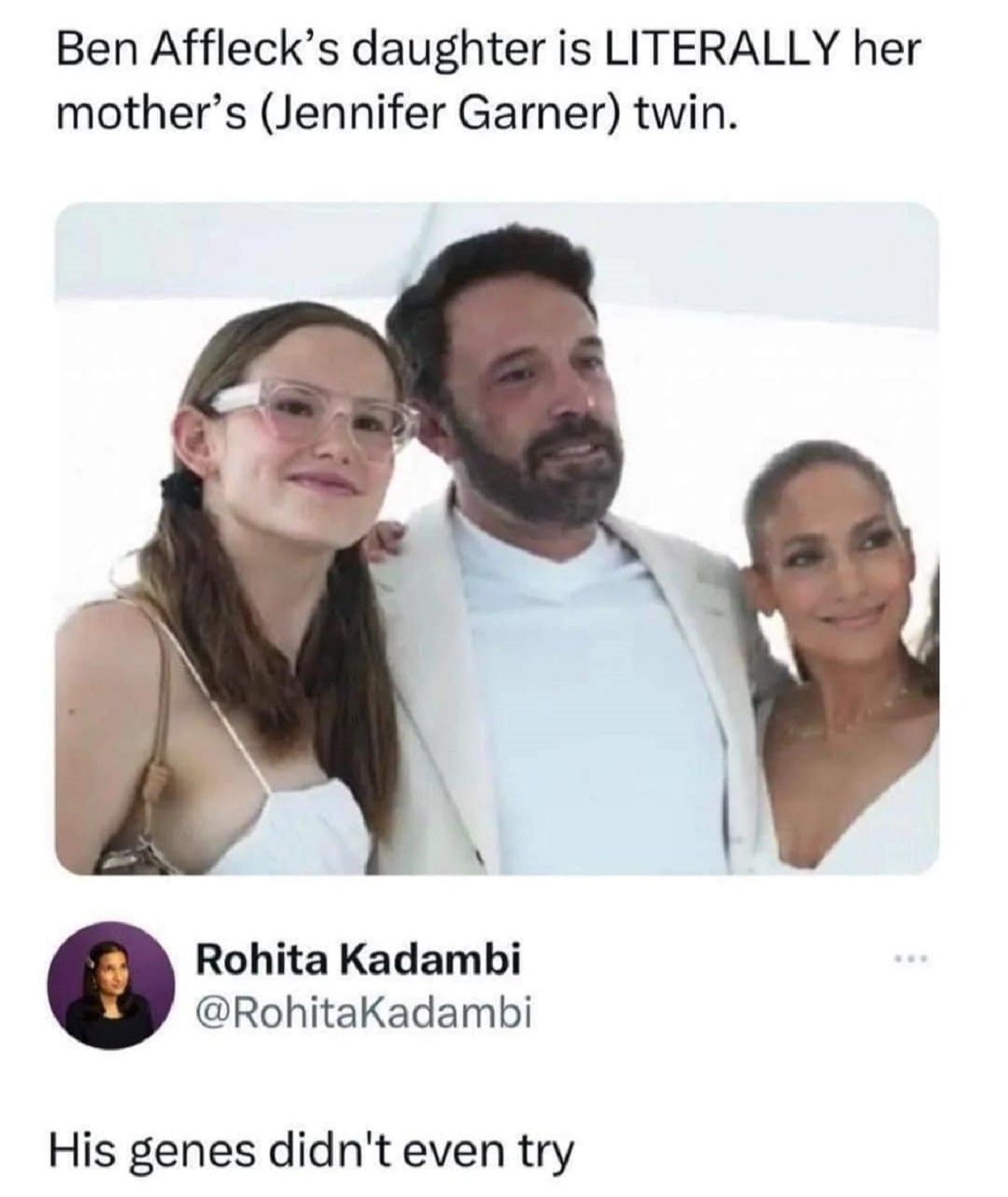 ben affleck daughter violet - Ben Affleck's daughter is Literally her mother's Jennifer Garner twin. Rohita Kadambi His genes didn't even try