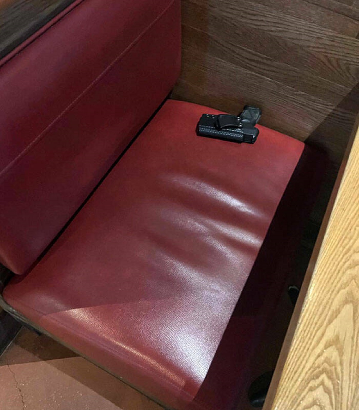 "$10 Would Have Been Preferred"

"When I worked at Chili's, a customer forgot their gun. I would’ve preferred $10, but I guess this will do. The customer came back and was mad that we confiscated it as the front door said no guns were allowed."