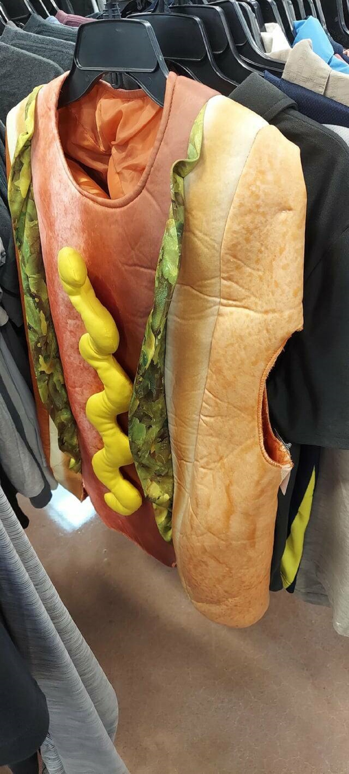 "I found this hotdog suit yesterday randomly"