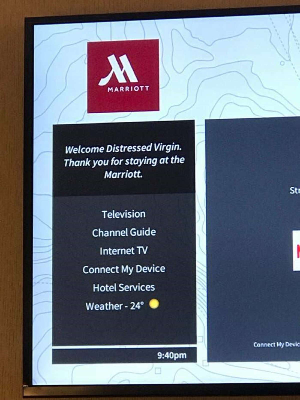 This hotel didn't get that it wasn't ideal to call this traveler a "distressed virgin" (after their Virgin Atlantic flight was rerouted so the airline put them up in a hotel):