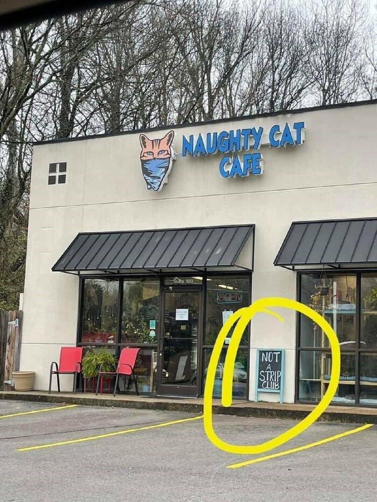 This cafe owner didn't get that the cafe's name might give people the wrong idea: