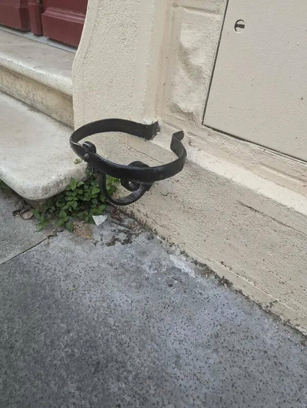 "These steel hoops outside of people’s front doors in Bordeaux"

A: “Boot scrapers.”

“When those were installed, horses were probably the main transportation option, and in addition, nobody carried dog poop bags. I have seen quotes that NYC in 1900 dealt with 2.5 million pounds of horse poop per day! Vibram hadn’t been invented, so I would guess not a lot of lugged soles. That would make these both very necessary and probably fairly effective.”