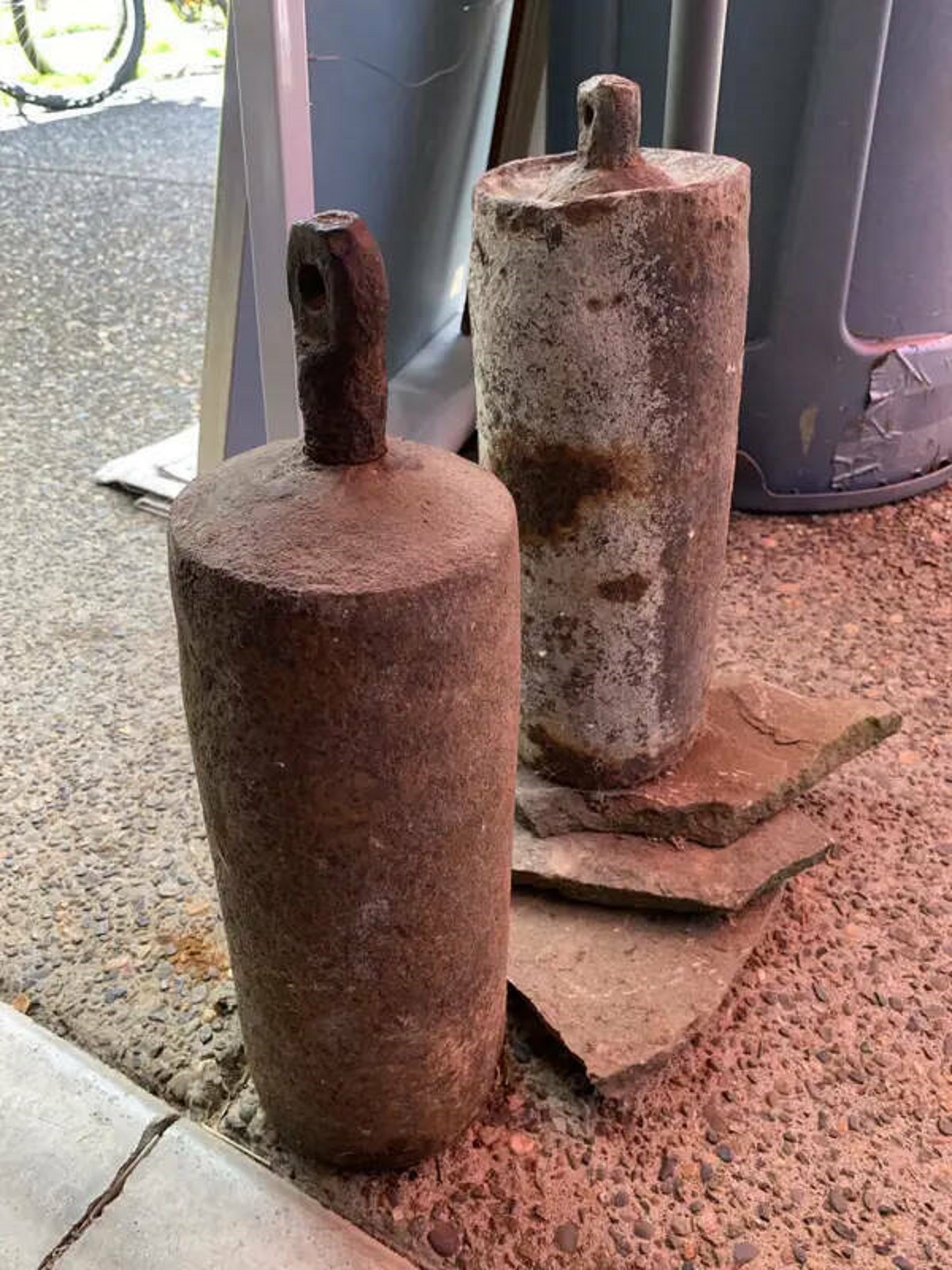 "Two hollow metal cylinders found in an abandoned mine in Utah"

A: “These are definitely mercury flasks. Mercury is pretty toxic, and it’s really not fun to get sick from it. You usually feel really horrible, and you never get better. It doesn’t take much to permanently poison or kill a person. These flasks could still have a little in them, and perhaps more importantly is that if they’re empty, it means the area could be contaminated.”