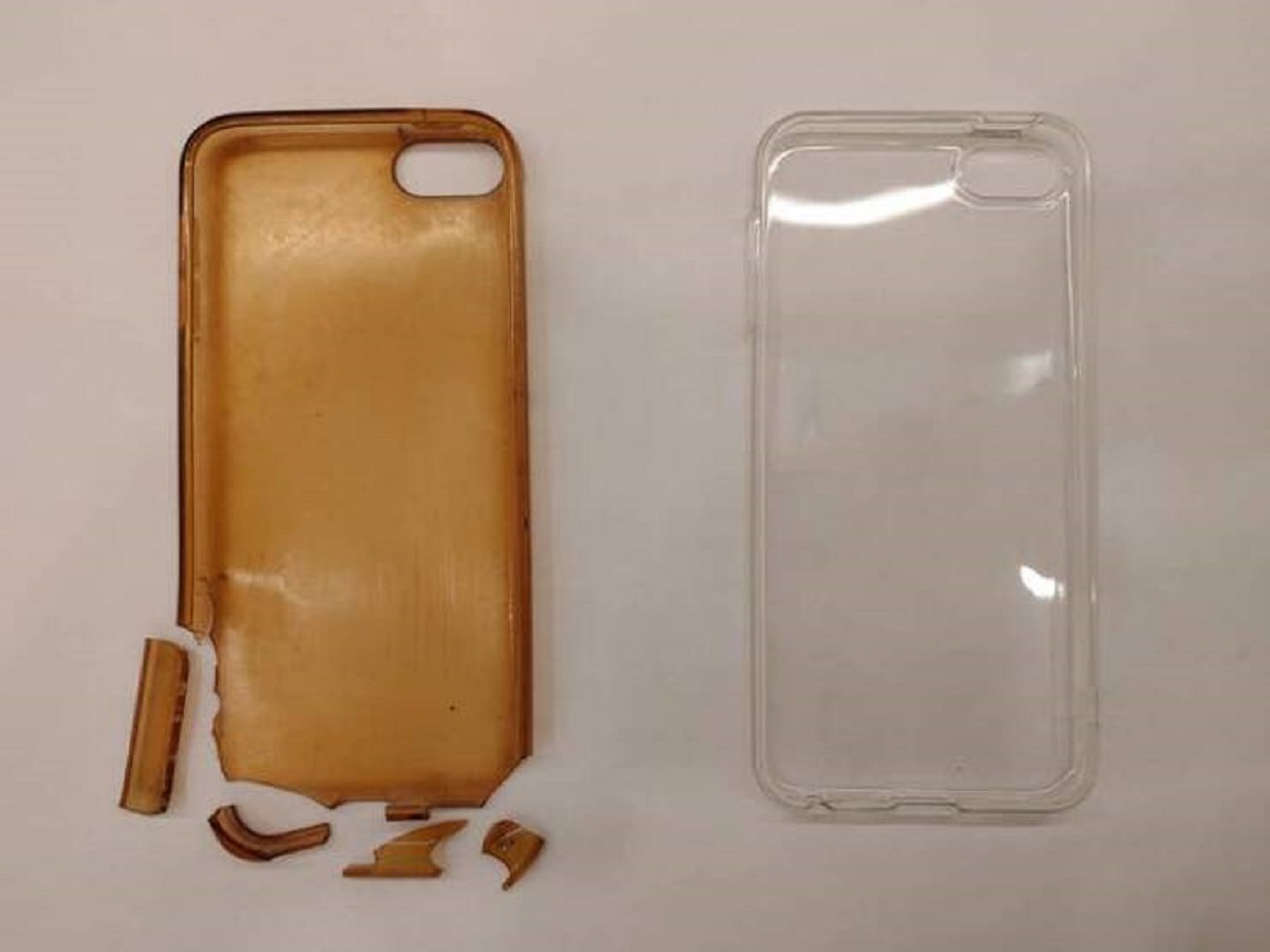 A four-year-old iPhone case vs. a new case: