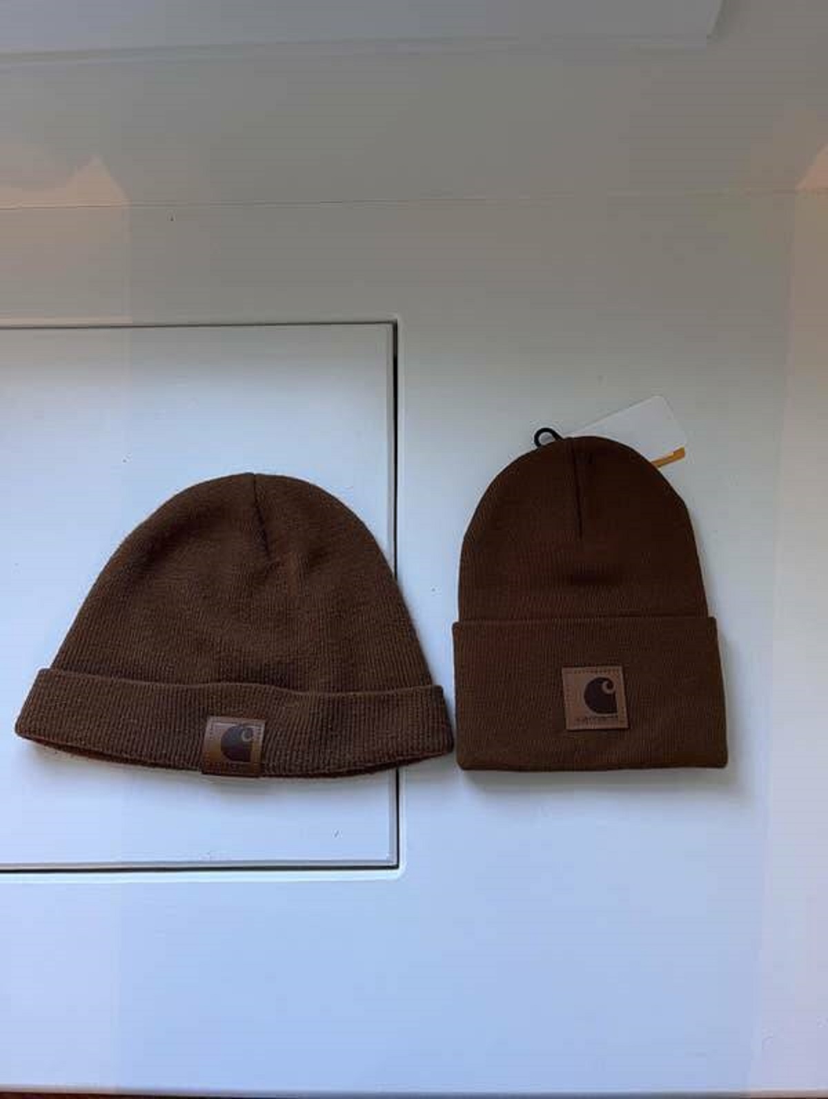 A hat worn constantly for two years vs. a brand-new hat: