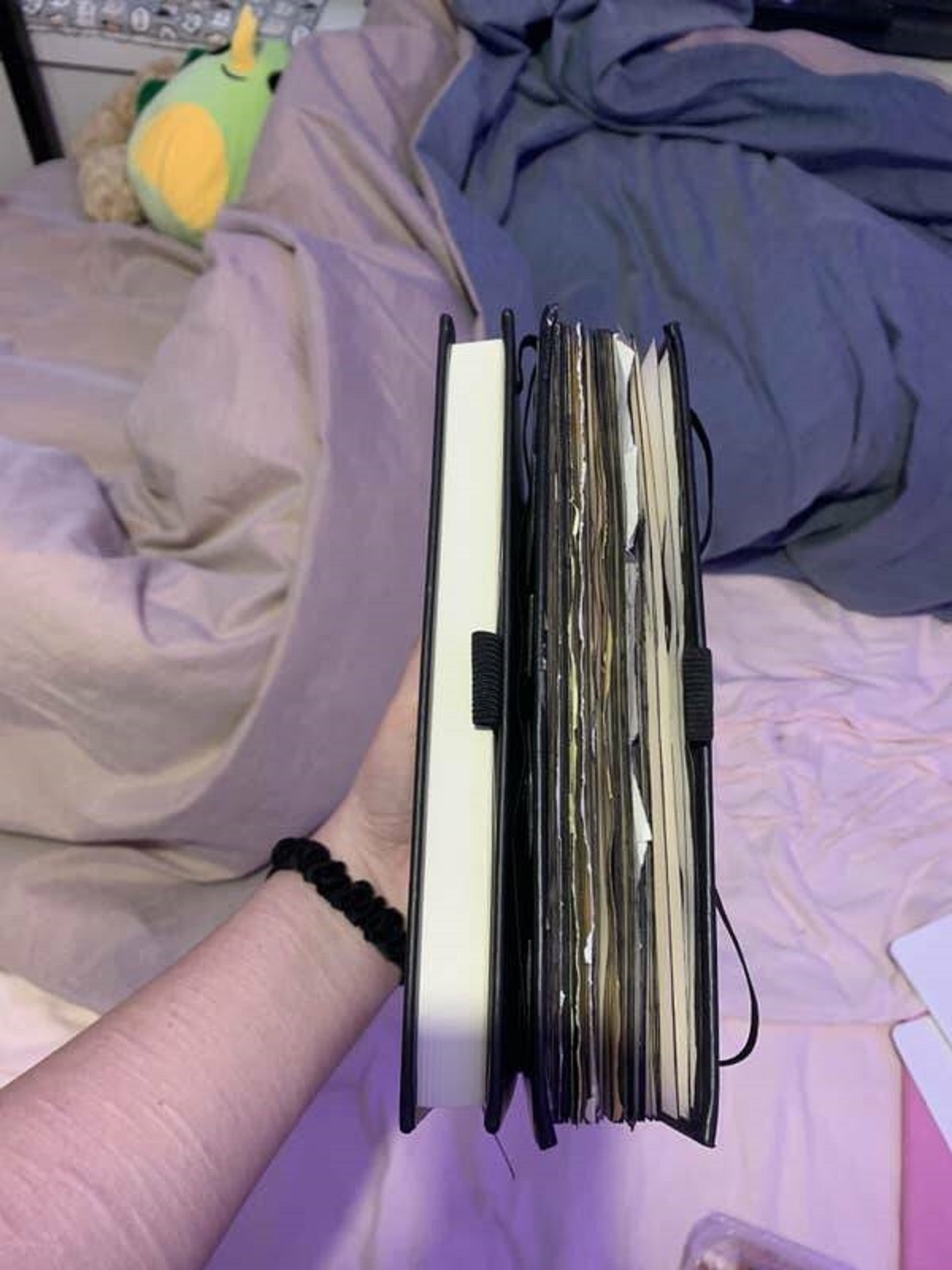 A totally new sketchbook vs. a completely full sketchbook: