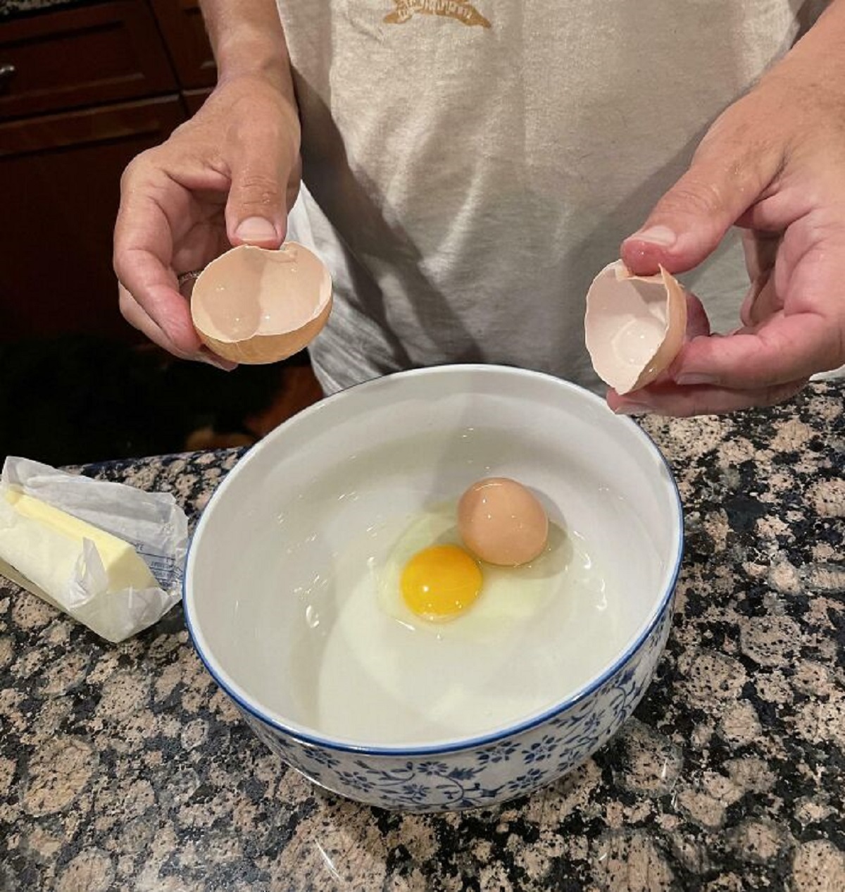 One Of My Parents' Chickens Laid An Egg Inside An Egg