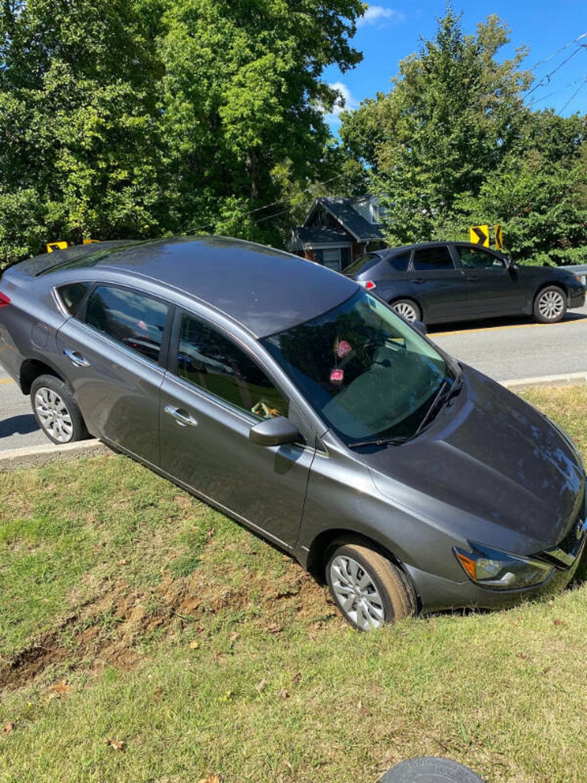 “Semi truck runs me off the road then fled the scene…my car ended up going over a curb into a small ditch.”