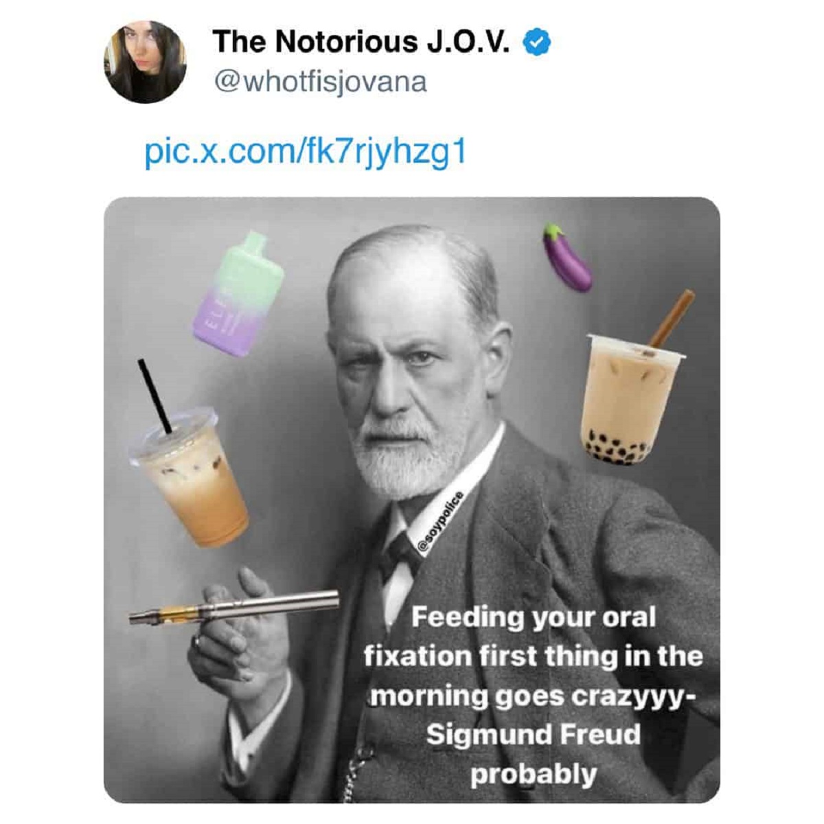 classic cocktail - The Notorious J.O.V. pic.x.comfk7rjyhzg1 Feeding your oral fixation first thing in the morning goes crazyyy Sigmund Freud probably