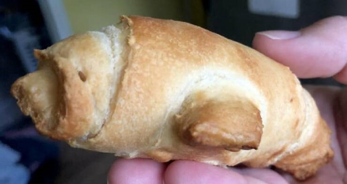 "My fiancée made croissants and one ended up looking like a manatee"