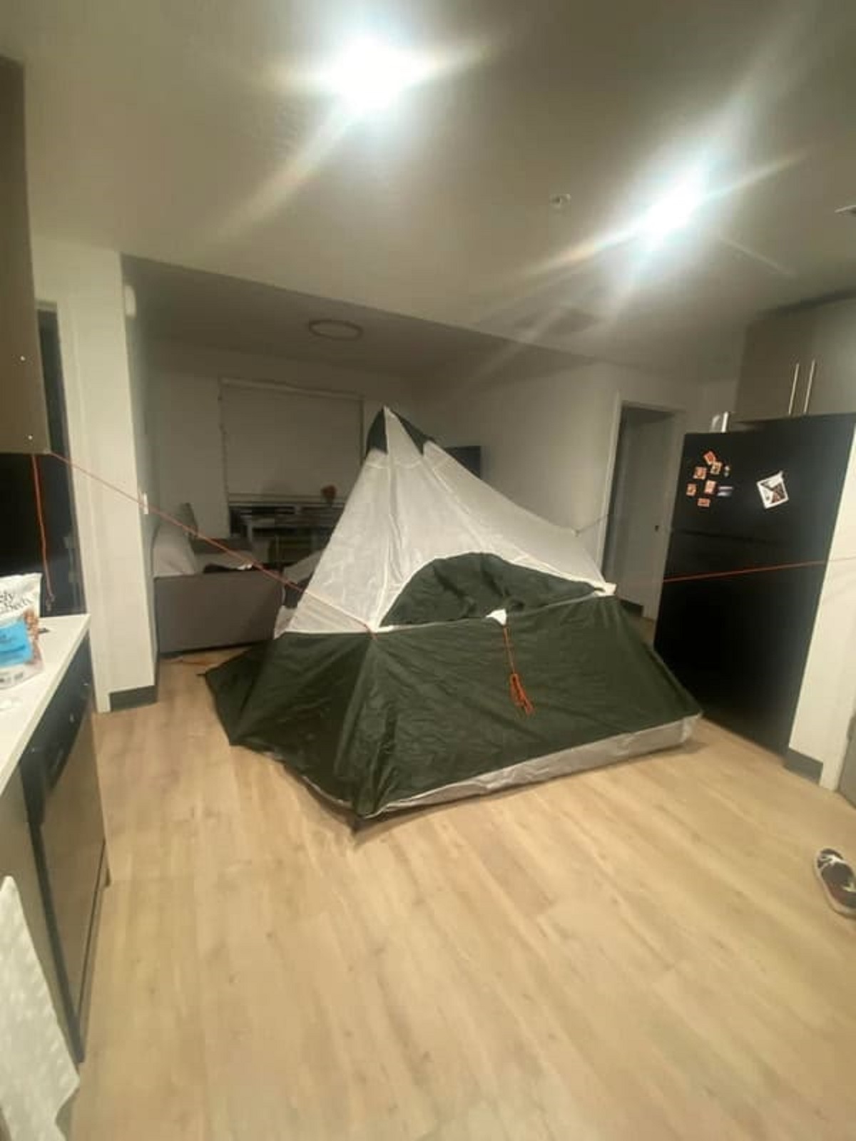 “Roommate set this up in the middle of the night (no warning)”