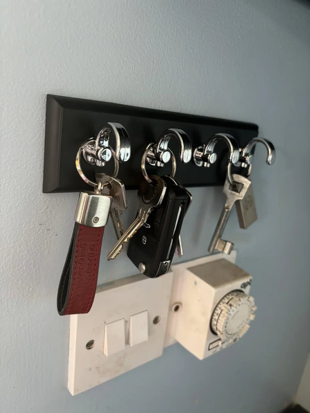 “My roommate stuck the key hook thingy on upside down.”