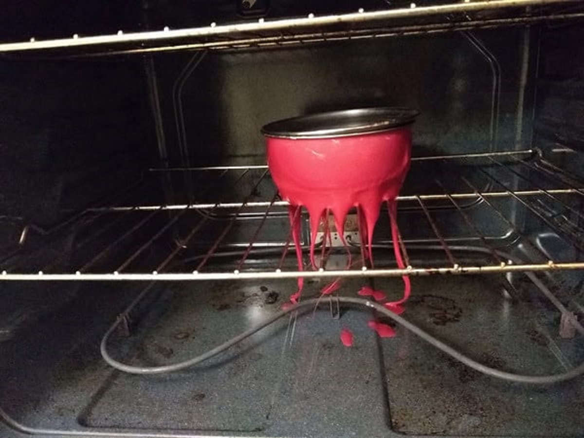 “Roommate put the microwave safe bowl in the oven thinking it works the same way.”