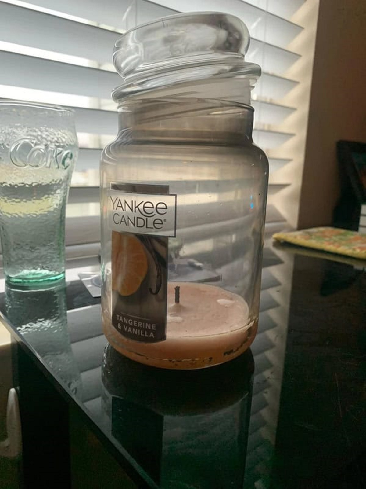 “Came back from vacation and roommates burned my candle down to the bottom”