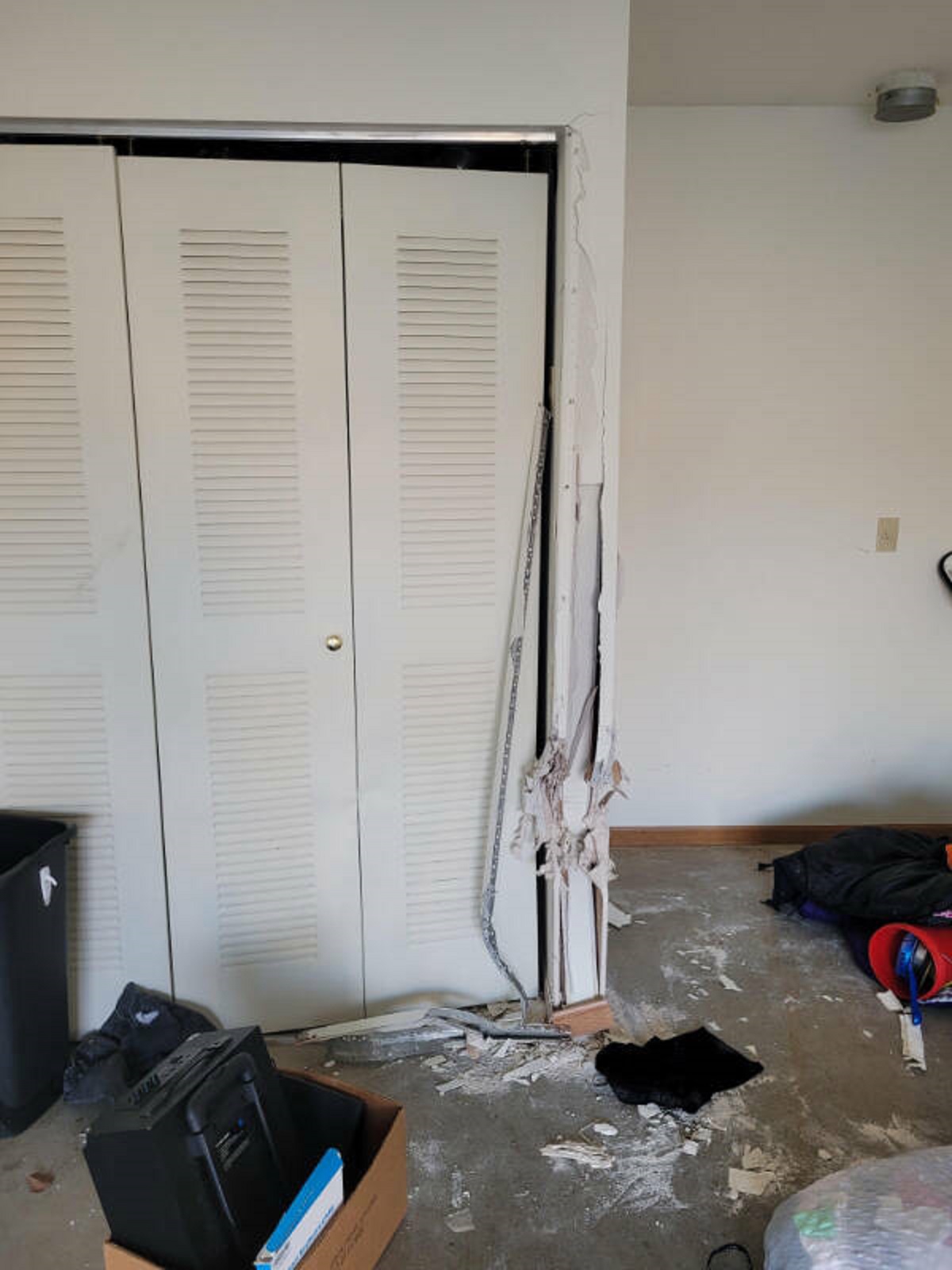 “Ex and I had broke up and both moved out. When I had came back to check to see if her stuff was out, I found this and now I am being charged $3k in damages because nobody can get a hold of her.”