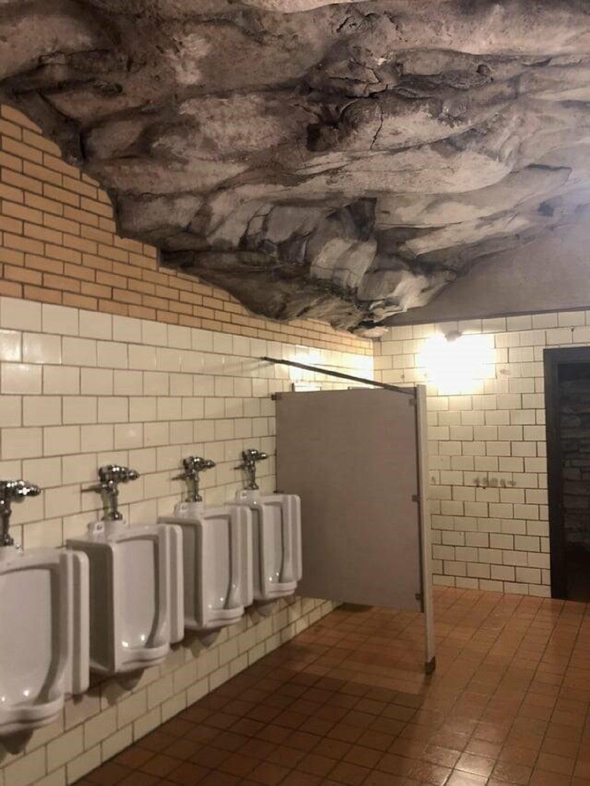 "A bathroom, 275 feet below the ground. Mammoth Cave National Park, USA."