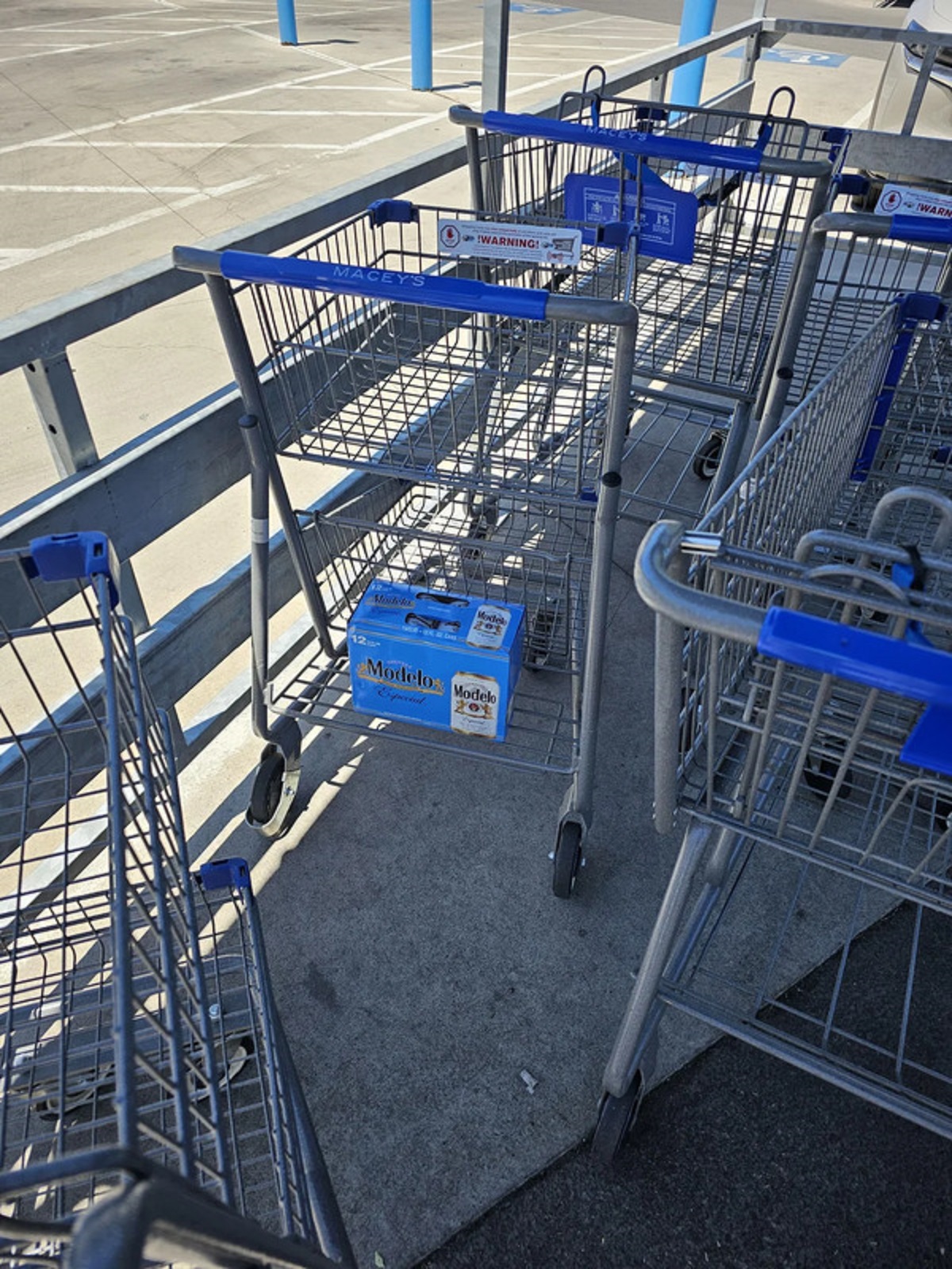 “Someone returned their grocery cart and forgot their beer.”