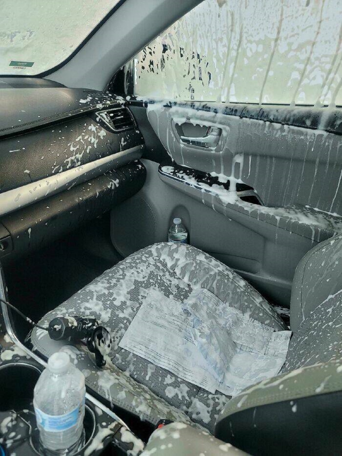 "Forgot To Close The Window Before Getting A Carwash"