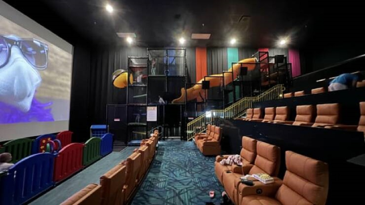 "My local theater has a screening room with a playground in it"