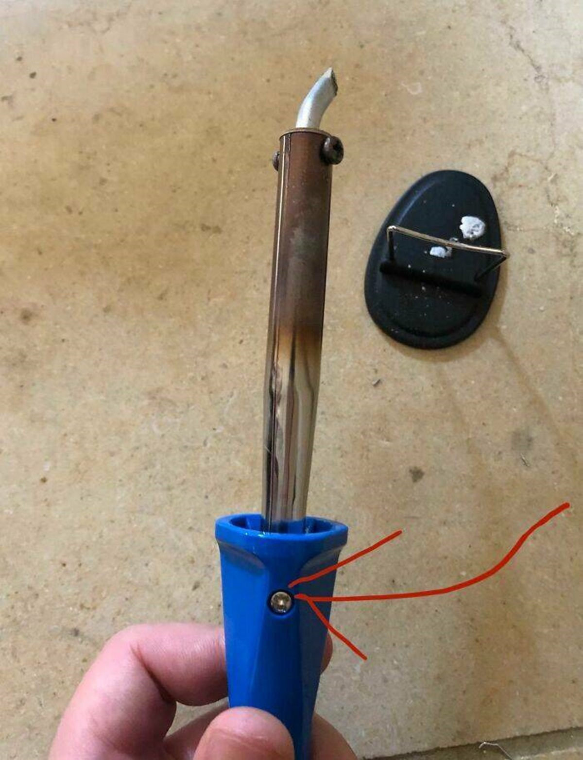 "This Soldering Iron Has A Screw On The Handle Directly Connected To The Heat Source. It Was A Burning Surprise To Say The Least"