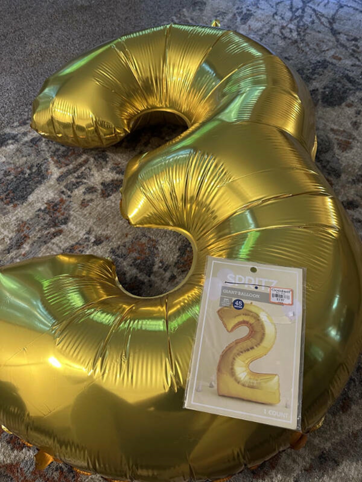 “Bought a ‘2’ balloon for our 2 year old’s birthday party at goodwill”