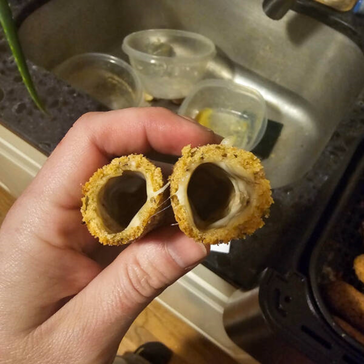 “Made homemade mozzarella sticks in my air fryer!”