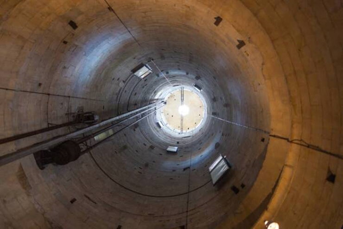 This is what the inside of the Leaning Tower of Pisa looks like: