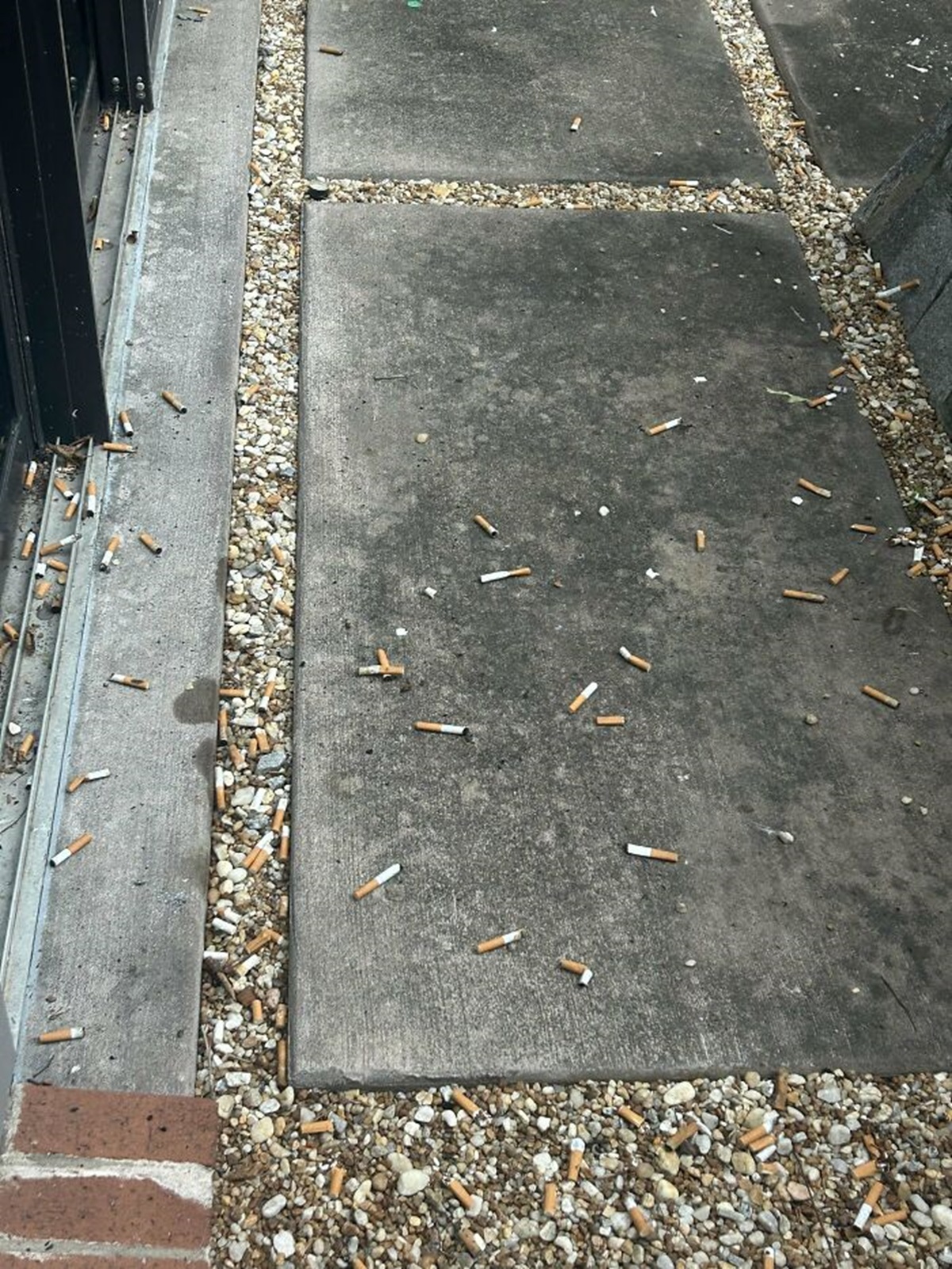 Cigarette Butts From Upstairs Neighbor On My Patio