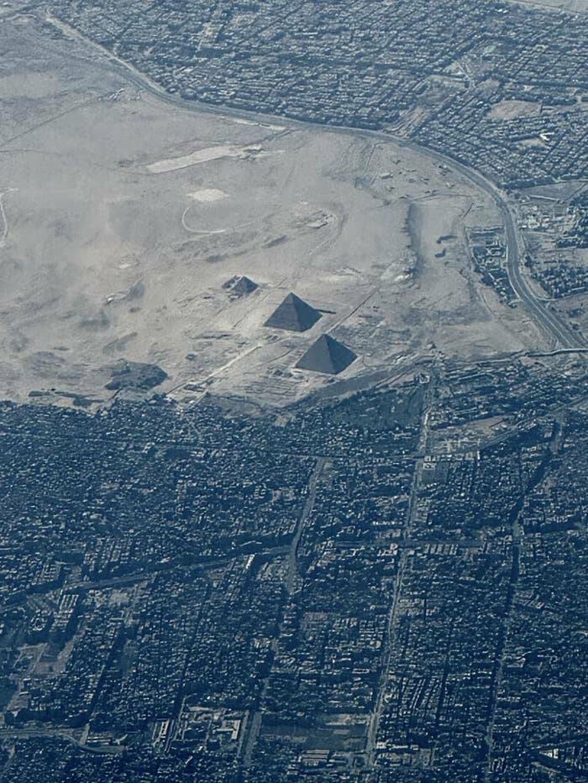 This is what the pyramids of Giza look like from above: