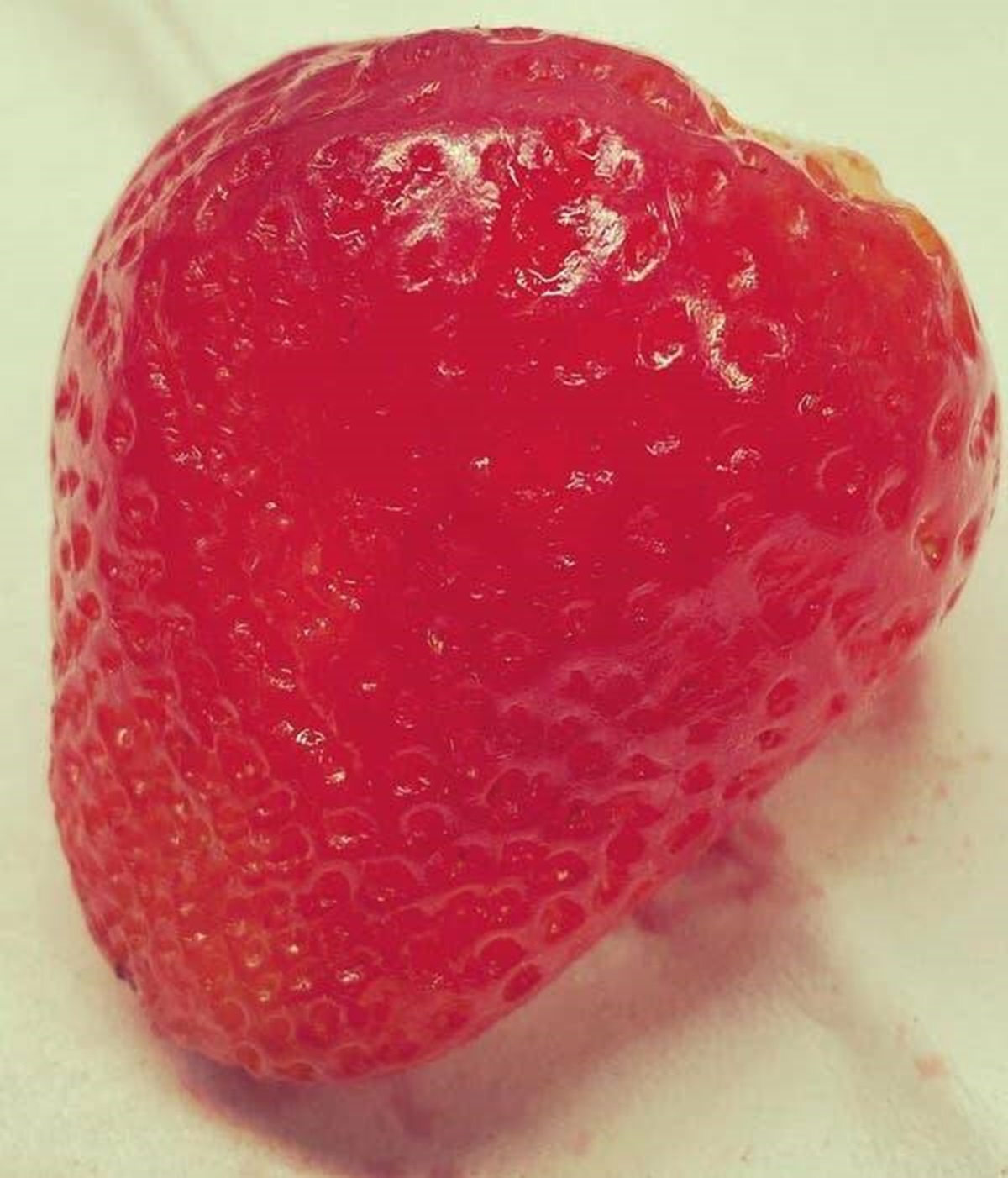 This is what a strawberry without any seeds looks like: