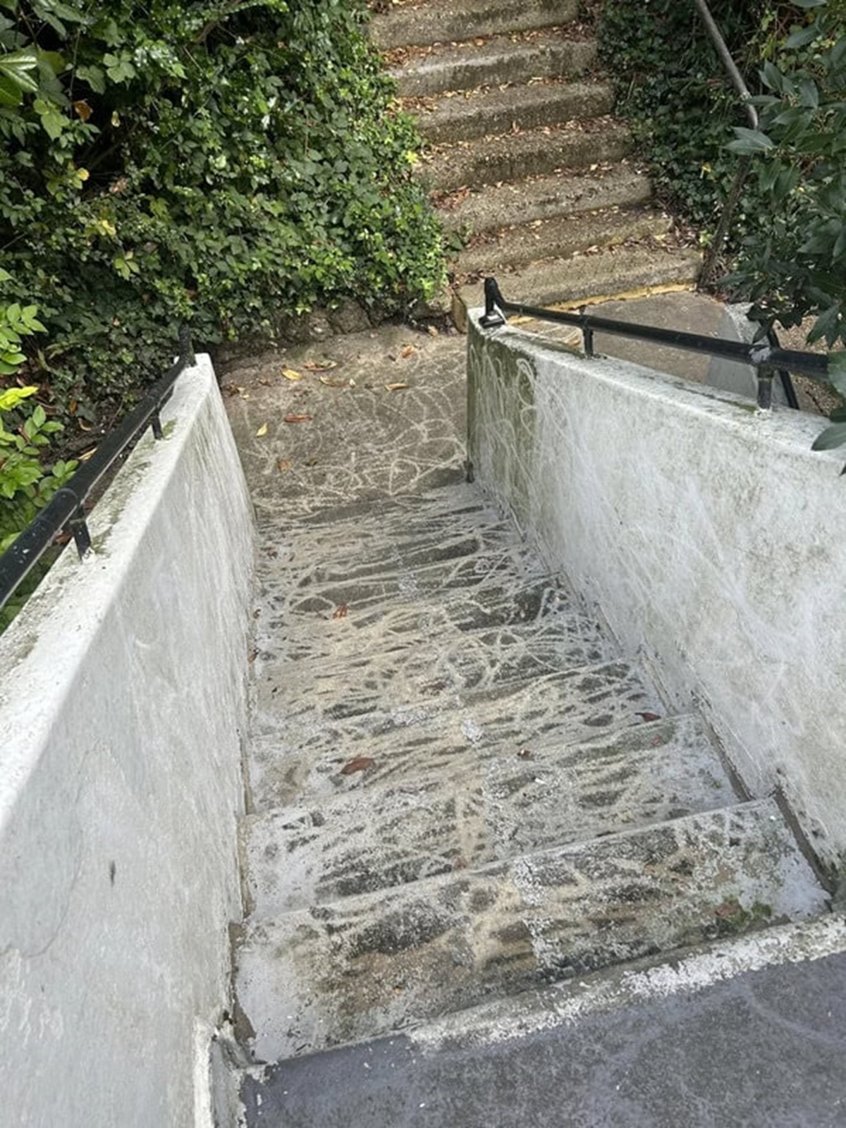 “Landlord hired a guy to power wash the stairs”